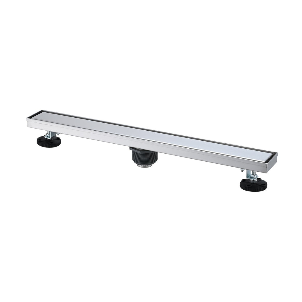 24 Inch Linear Shower Drain with Hair Strainer and Leveling Feet