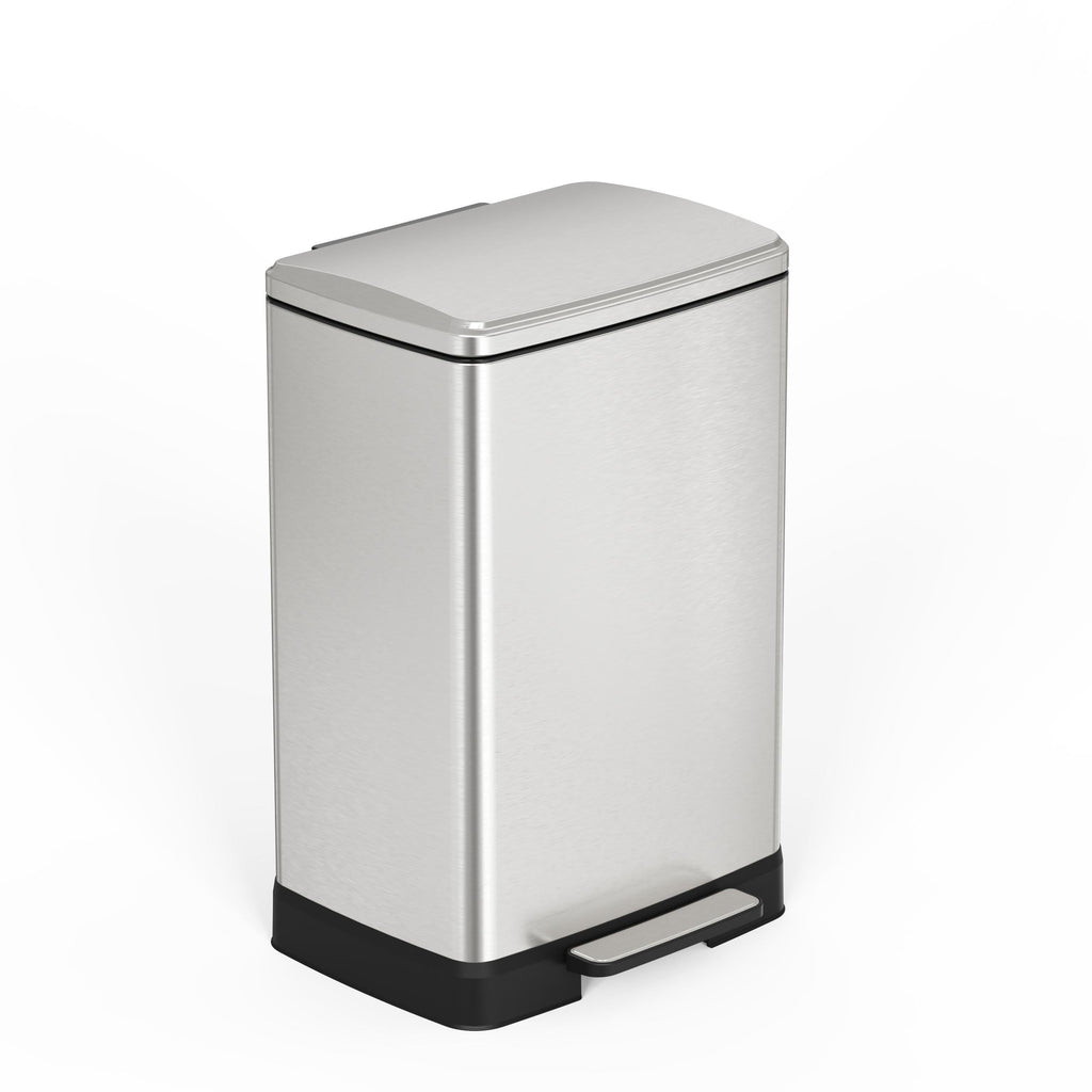 17 Gallon Brushed Nickel Pedal Trash Can Soft Close Lid