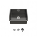 Stainless Steel Undermount Kitchen Sink 23"x19" Single Bowl Black