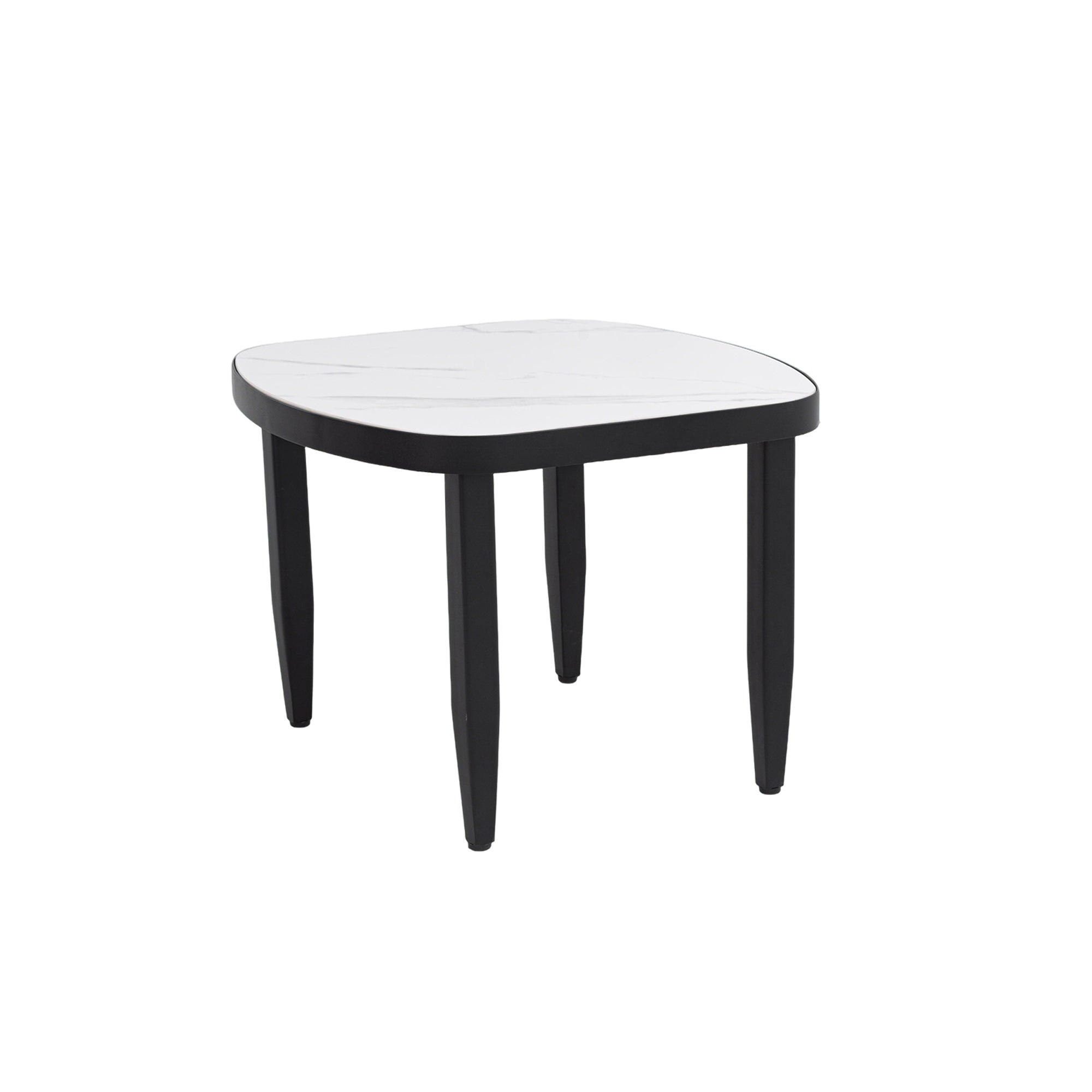 Modern Outdoor Arc Side Table 23.6" Marble Sintered Stone