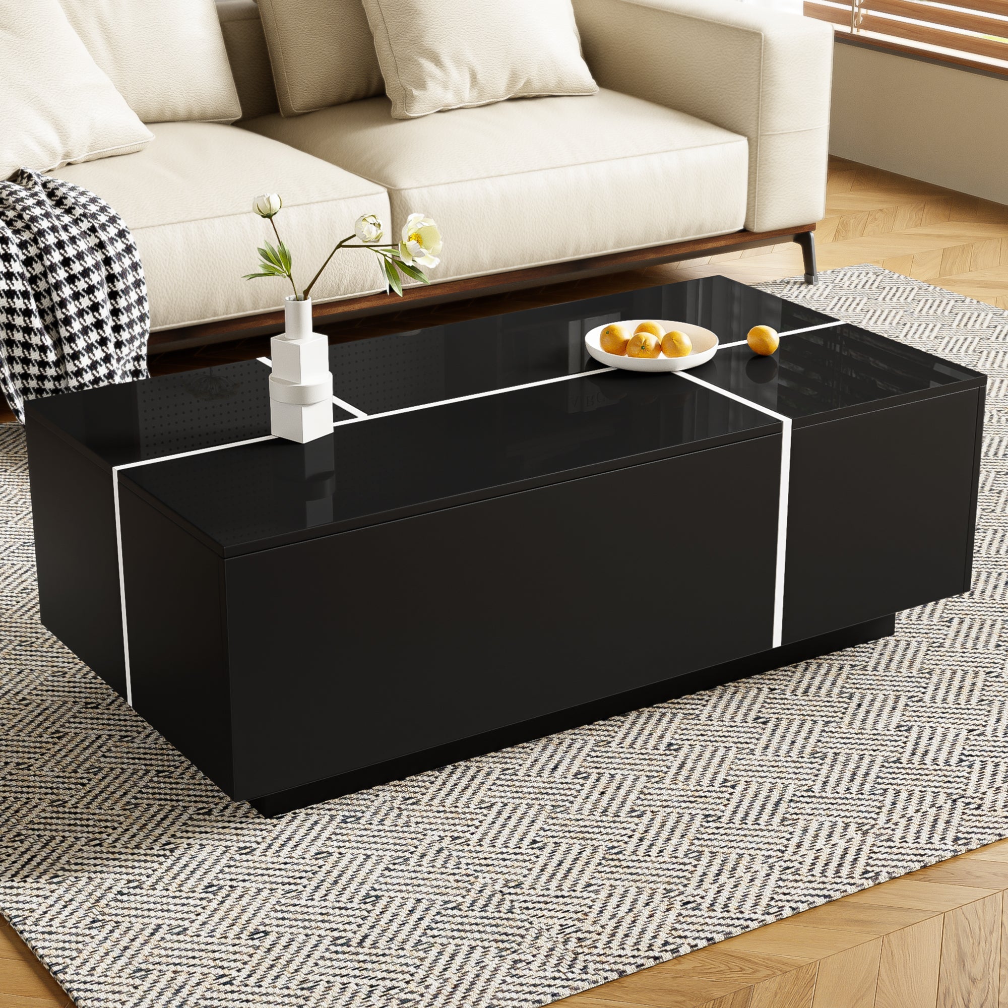 U-Can Extendable Coffee Table 47-72" with Storage Drawers
