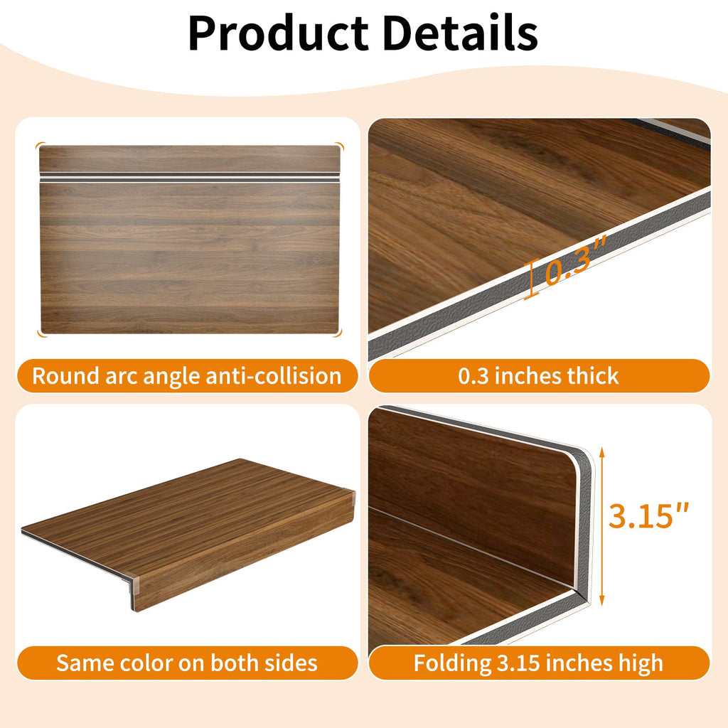 Walnut Foamed PVC Wire Shelf Covers, 5 Piece Set