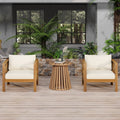 3 Piece Outdoor Conversation Set Acacia Wood Teak