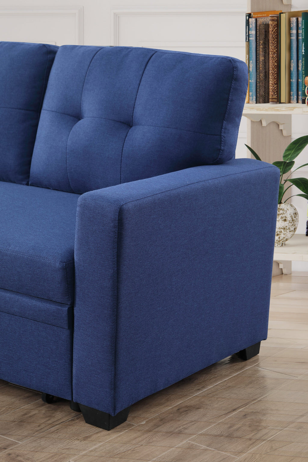 Convertible Upholstered Sectional Sofa with Pull-out Chaise