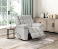 Light Gray Chenille Rocking Recliner Chair