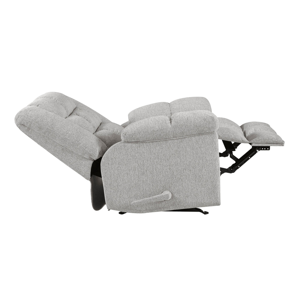 Light Gray Chenille Rocking Recliner Chair
