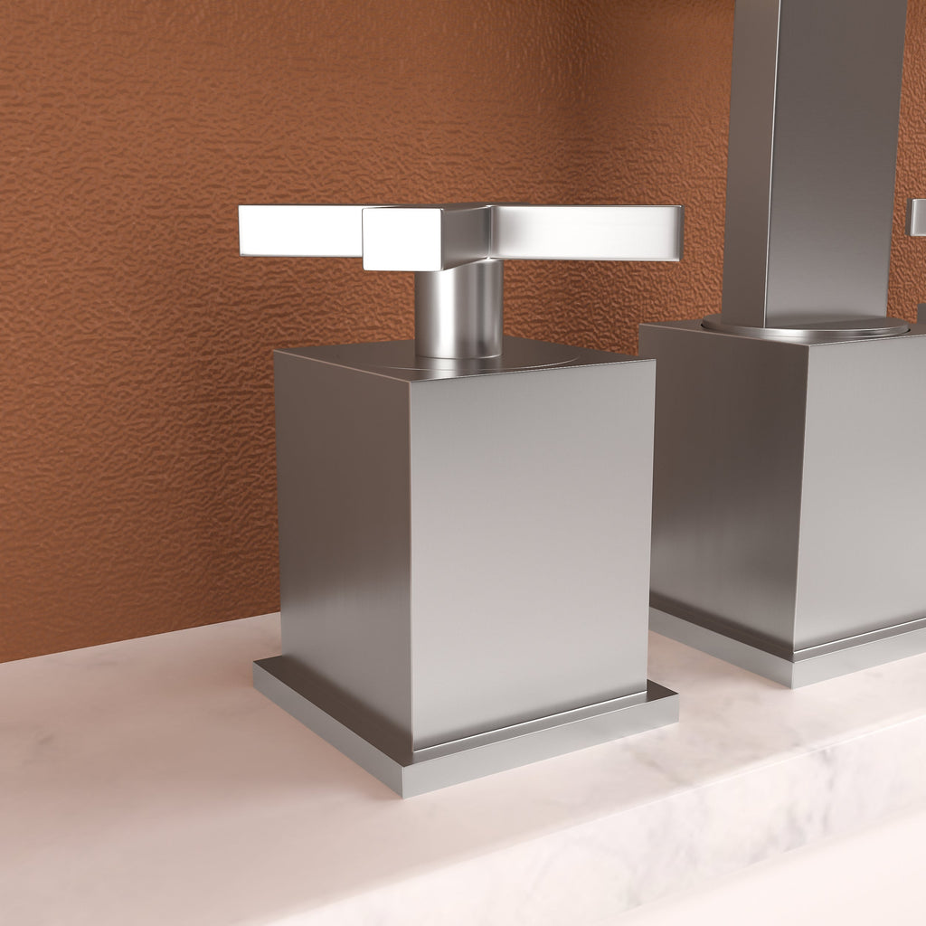 Matte Black 2 Handle Widespread Bathroom Faucet with Pop Up Drain