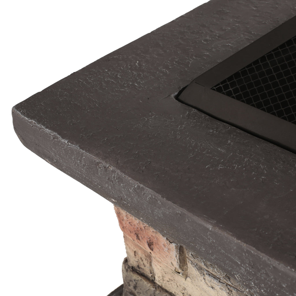 MGO 29" SQUARE WOOD BURNING FIRE PIT