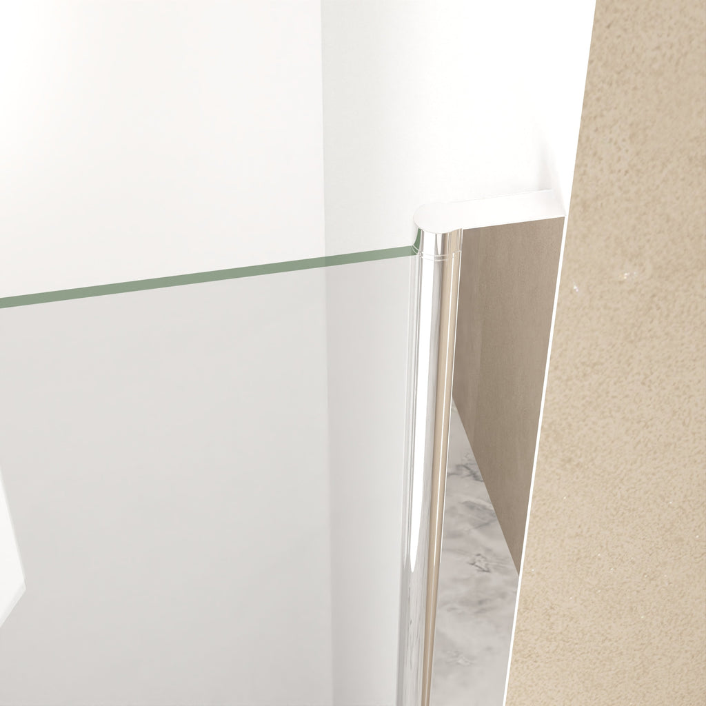 29-28" x 72" Bifold Shower Door Tempered Glass Chrome Frame