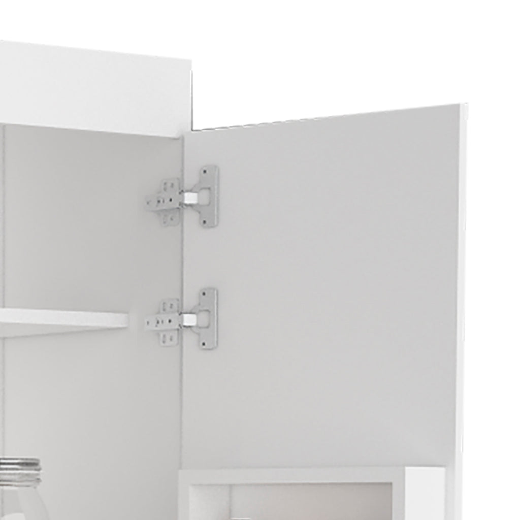 Pantry Cabinet - Double Door - Particle Board - White - 5 Shelves