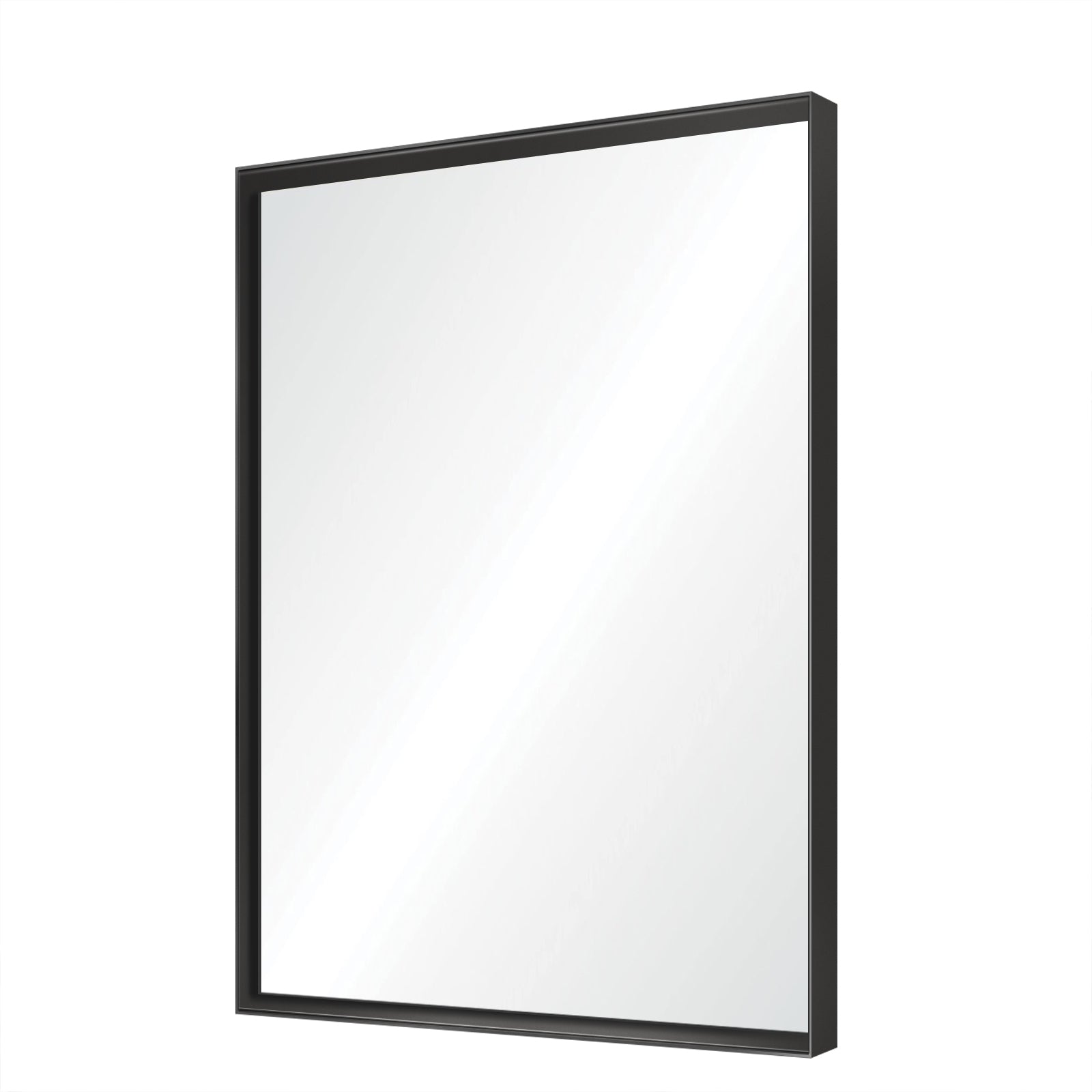 40x30" Glossy Black Bathroom Vanity Mirror Rectangle Wall Mount