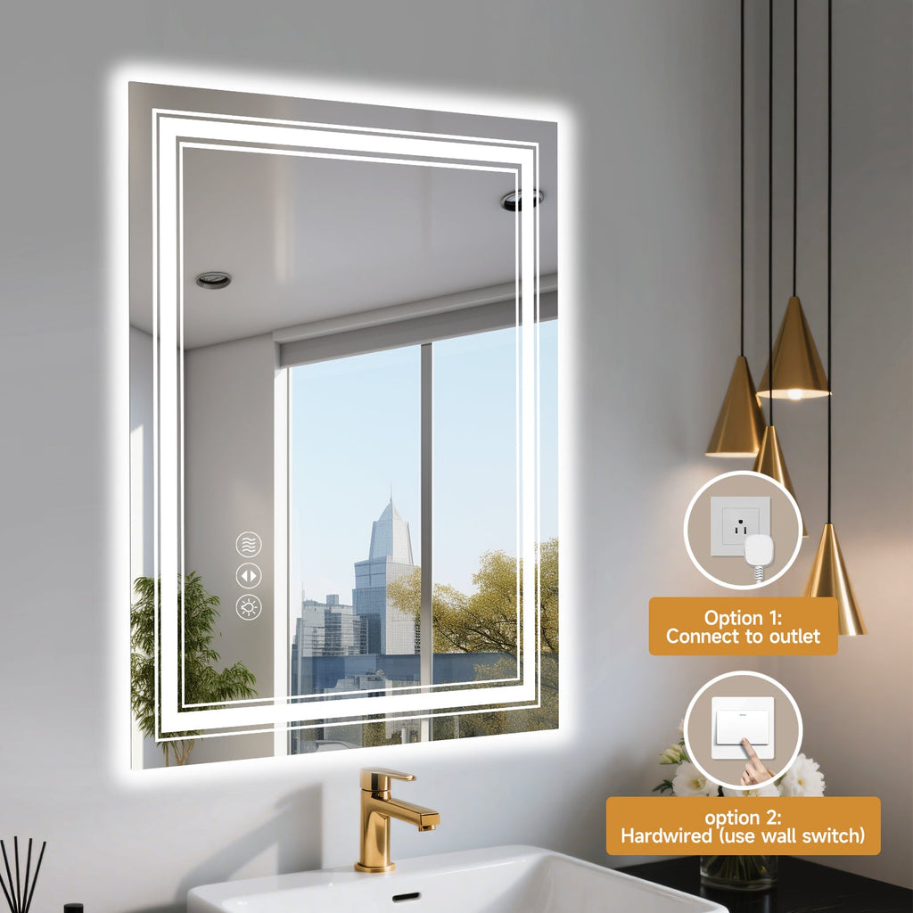 20x28 Inch Frameless Smart LED Bathroom Mirror