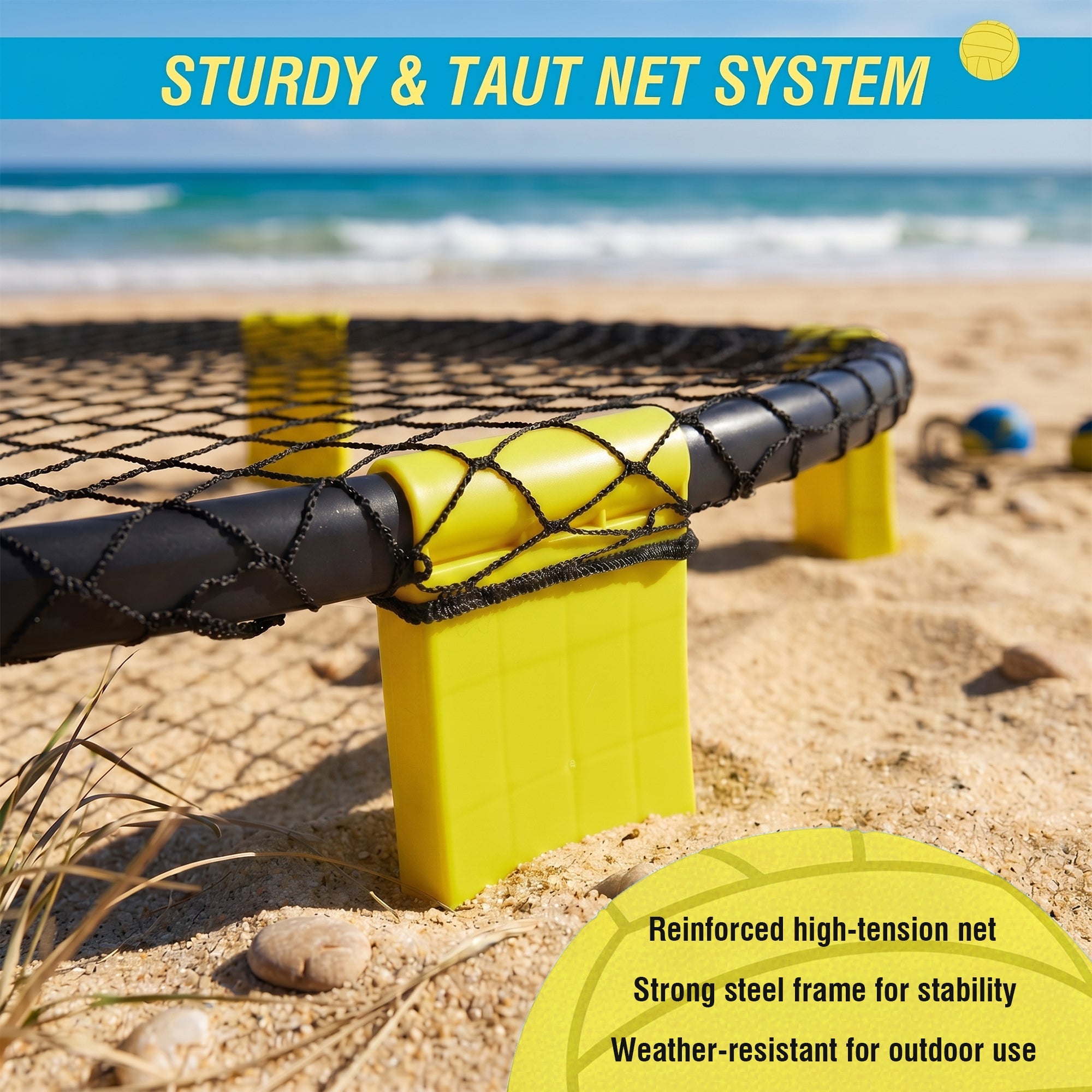 Outdoor Roundnet Game Set with 2 Balls & Carry Bag