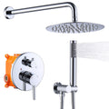 Chrome Wall Mounted Rainfall Shower System with Handheld Faucet