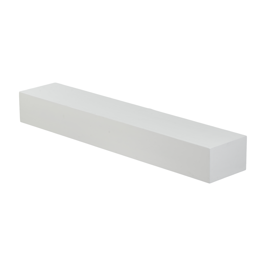60" Paulownia Fireplace Mantel Floating Shelf White Wood