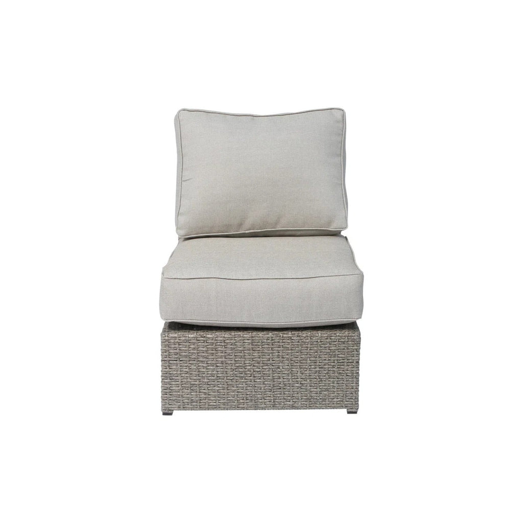 Outdoor Sectional Set HDPE Wicker Aluminum Gray 10 Piece Seats 6