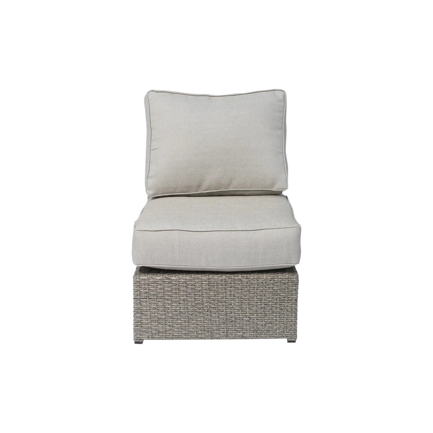 Outdoor Sectional Set HDPE Wicker Aluminum Gray 10 Piece Seats 6