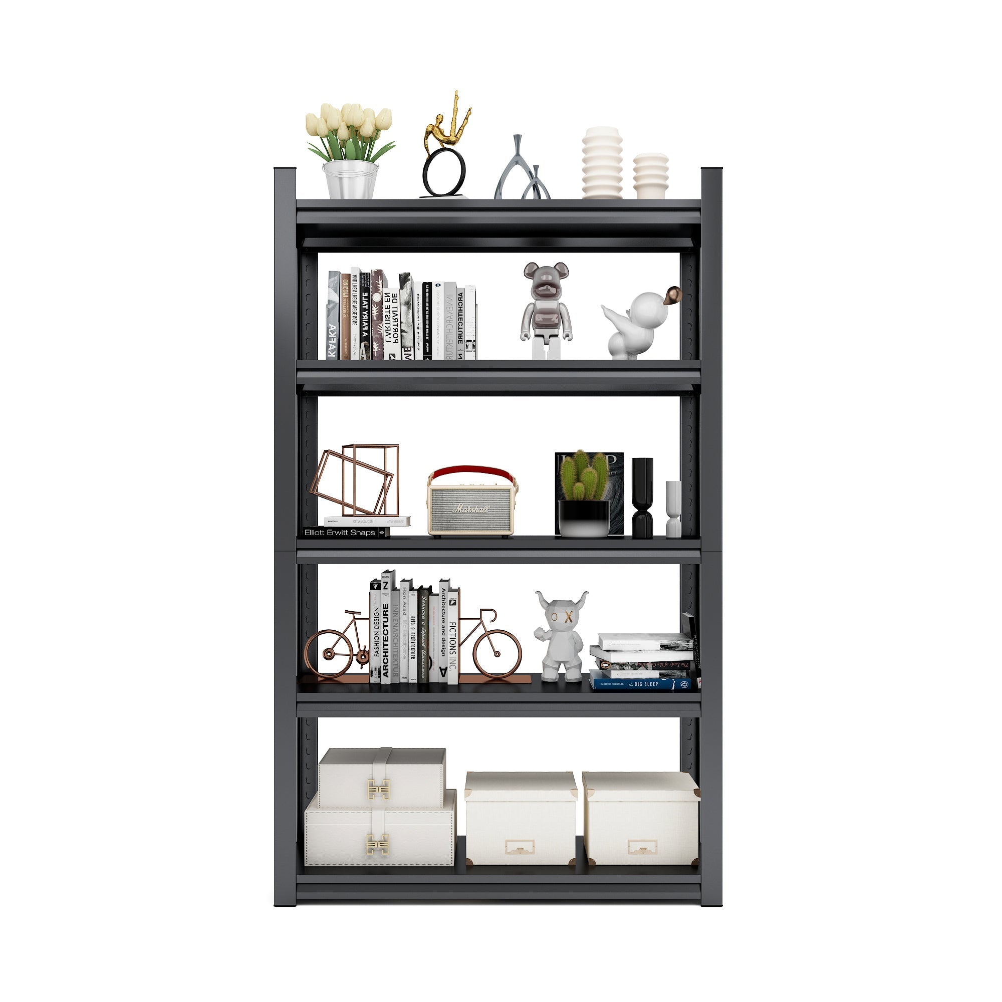 72" 5-Tier Heavy-Duty Metal Garage Shelving Adjustable Storage Rack