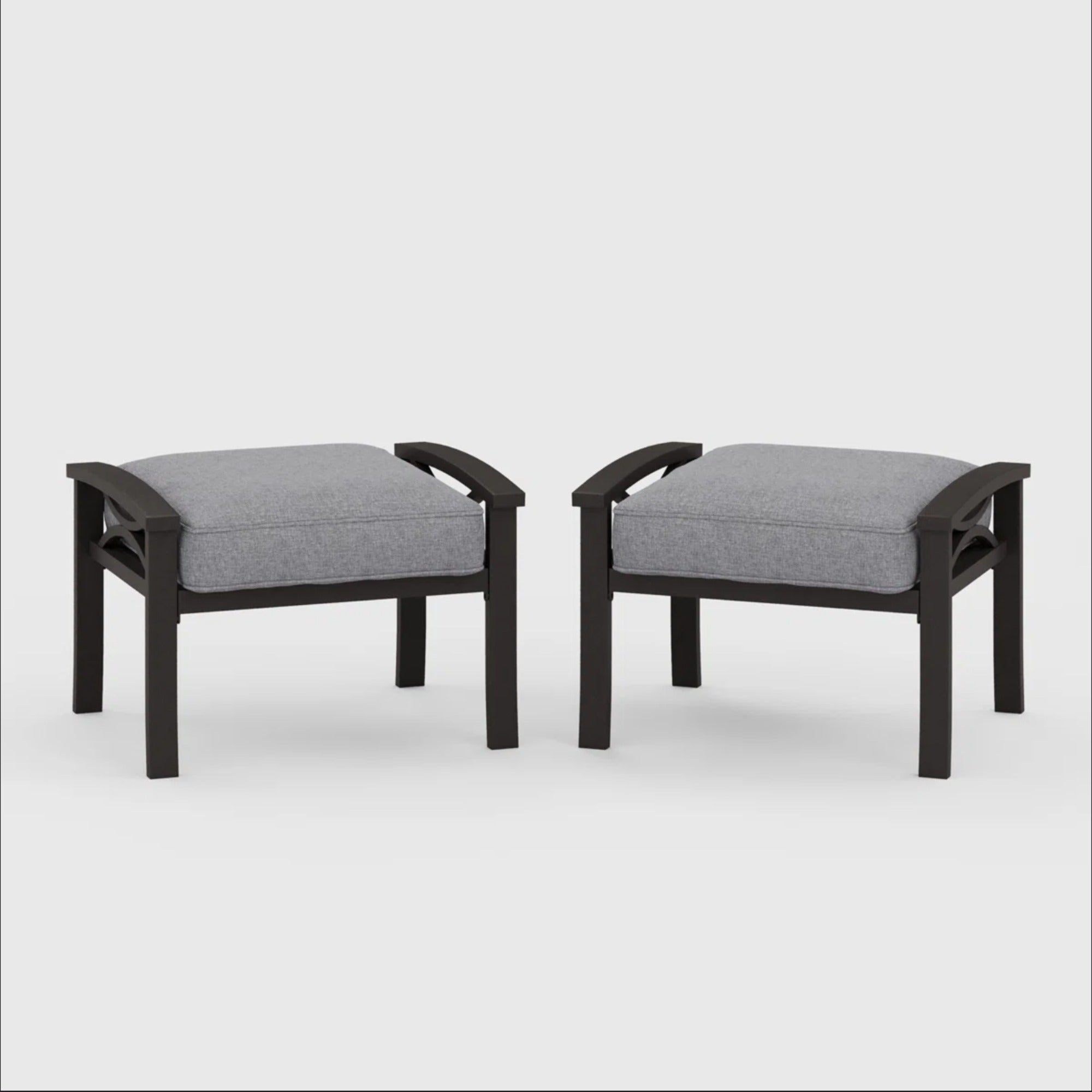 Outdoor Patio Set Steel 7 Piece Seats 9 Khaki Gray