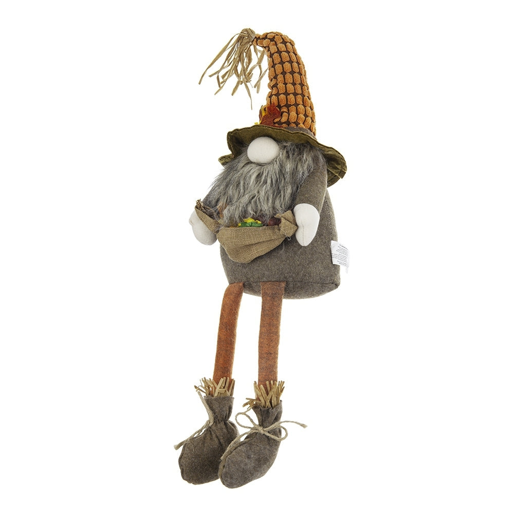 Brown Fabric Gnome With Maple Leaf Fall Harvest Decoration