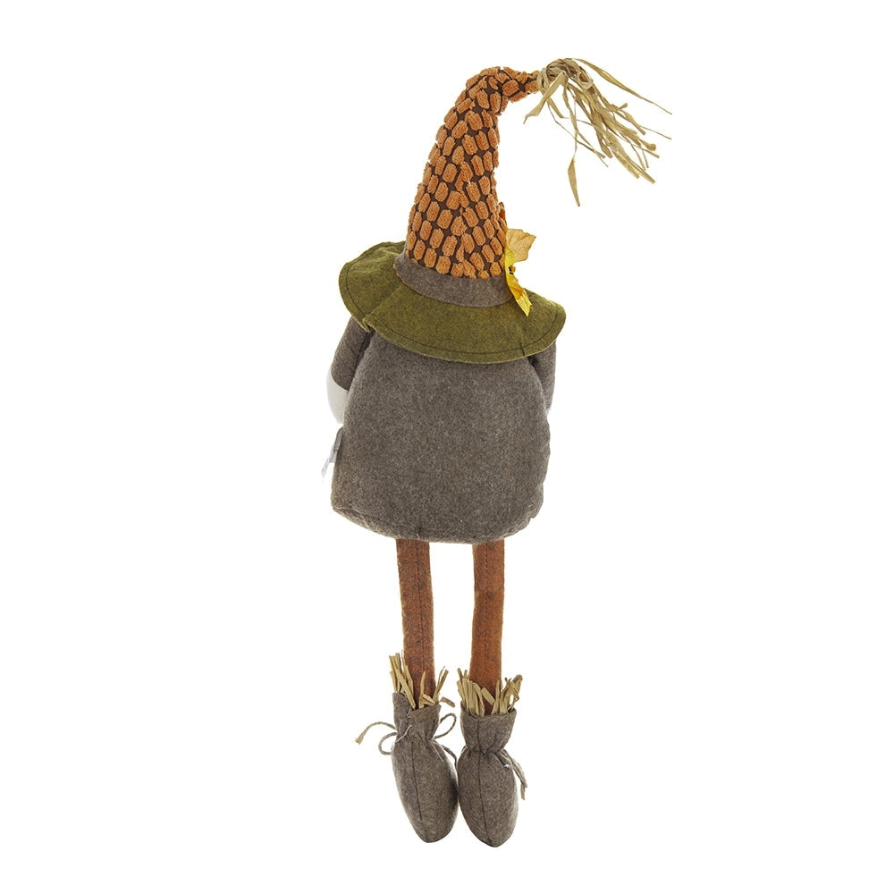 Brown Fabric Gnome With Maple Leaf Fall Harvest Decoration