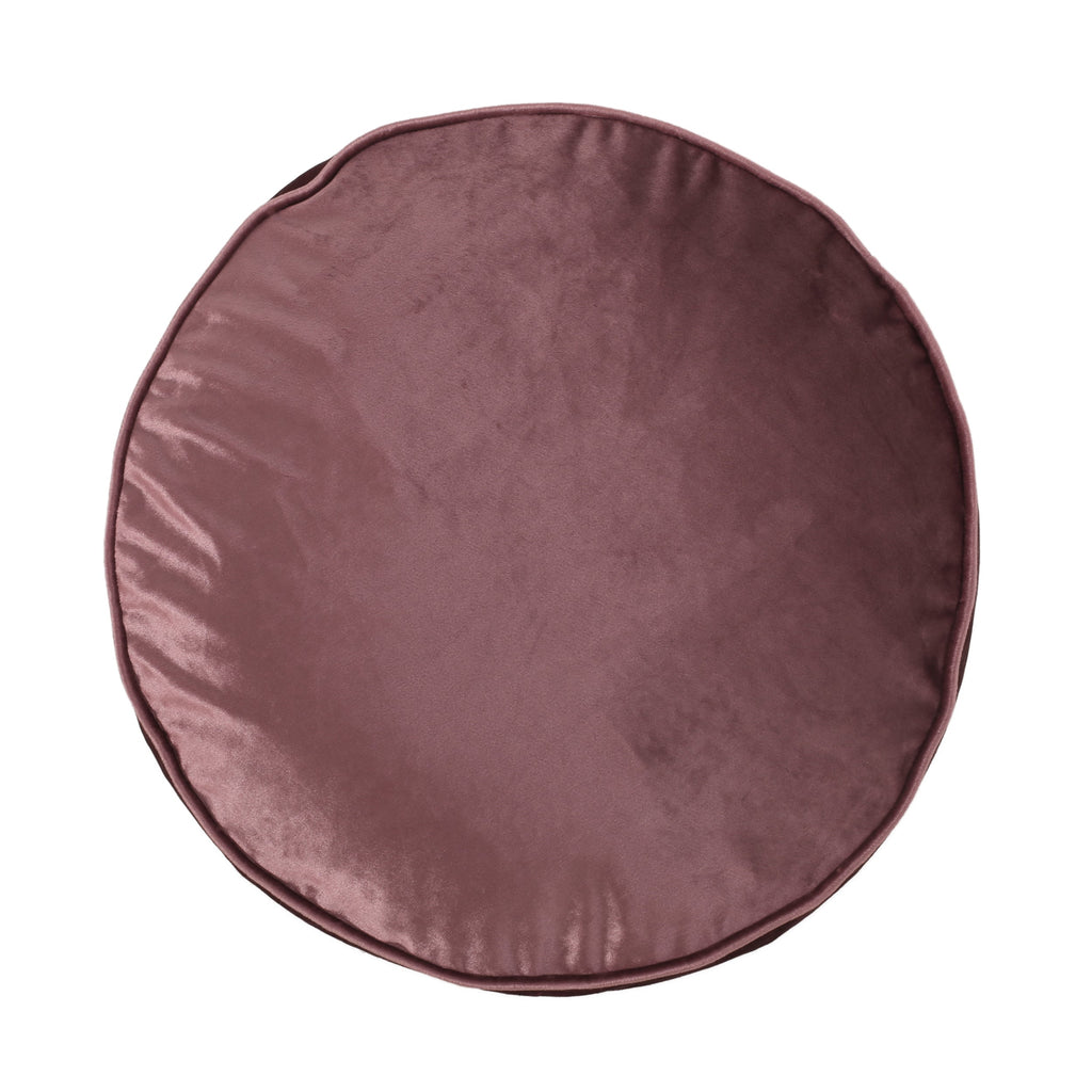 Shimon Velvet Cylinder Pouf Ottoman Blush Pink 16x16x16