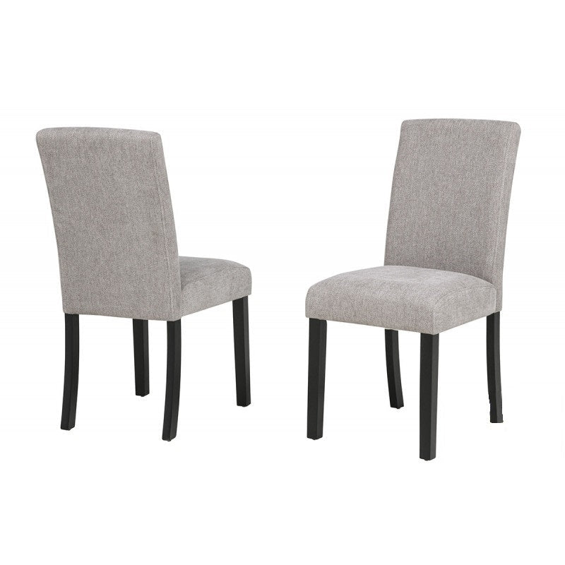 5 Piece Dining Set 48" Table Gray Fabric Chairs