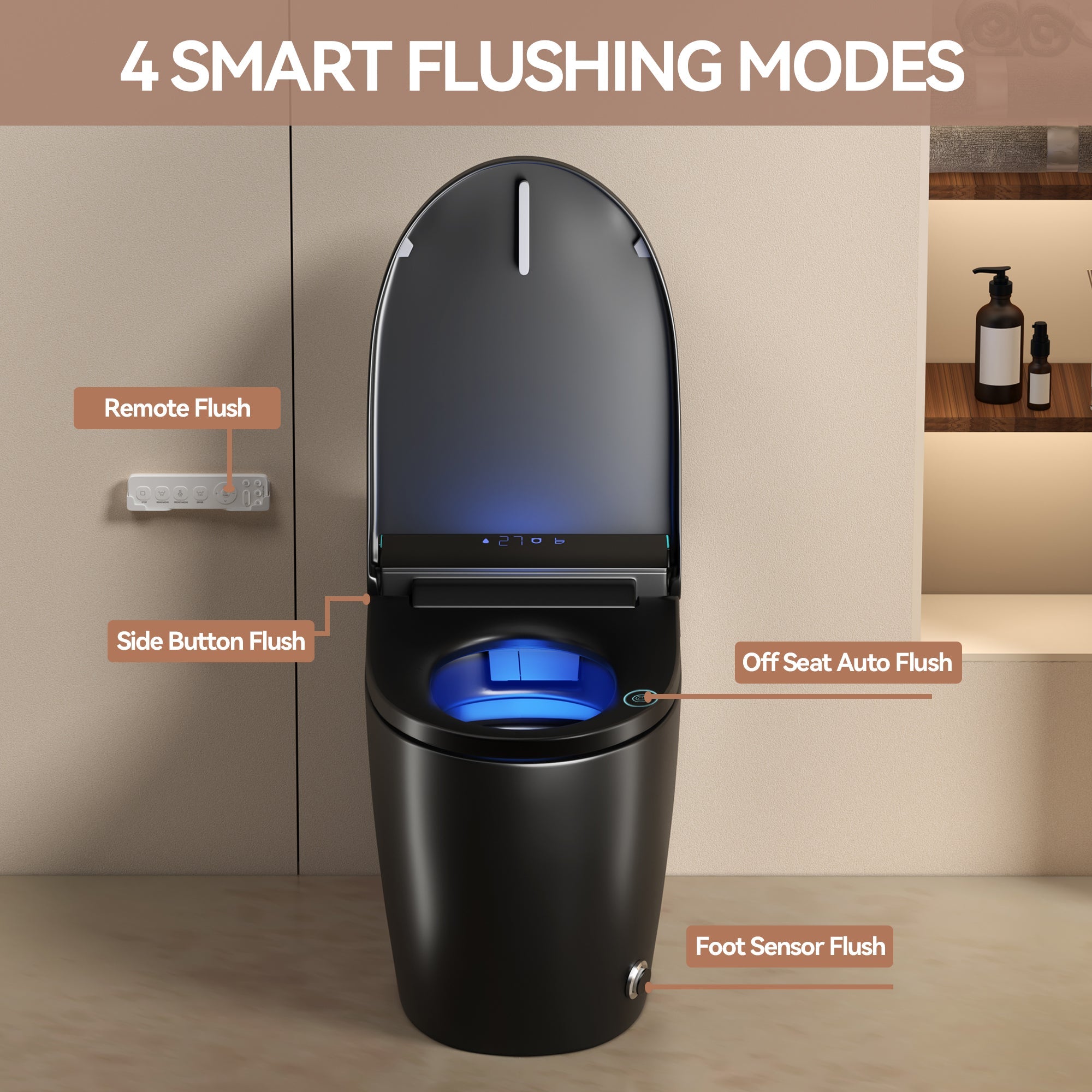Unique Smart Toile,  One Piece Toilet with Bidet Built In,Intelligent Toilet ...