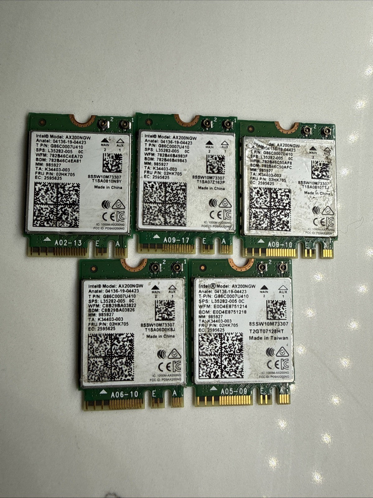 Lot Of 5x Intel AX200NGW Wi-Fi 6 AX200 M.2 Wireless Card Bluetooth