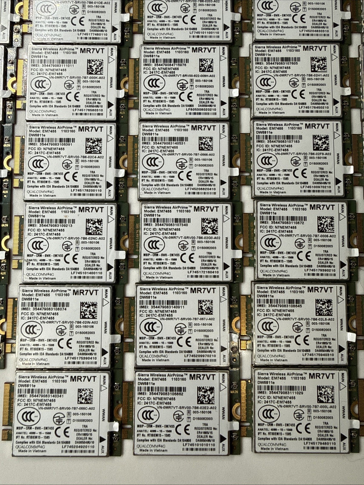 Lot Of 54x Sierra Wireless EM7455 MR7VT LTE Cat6 WWAN 4G M.2 Modem GPS
