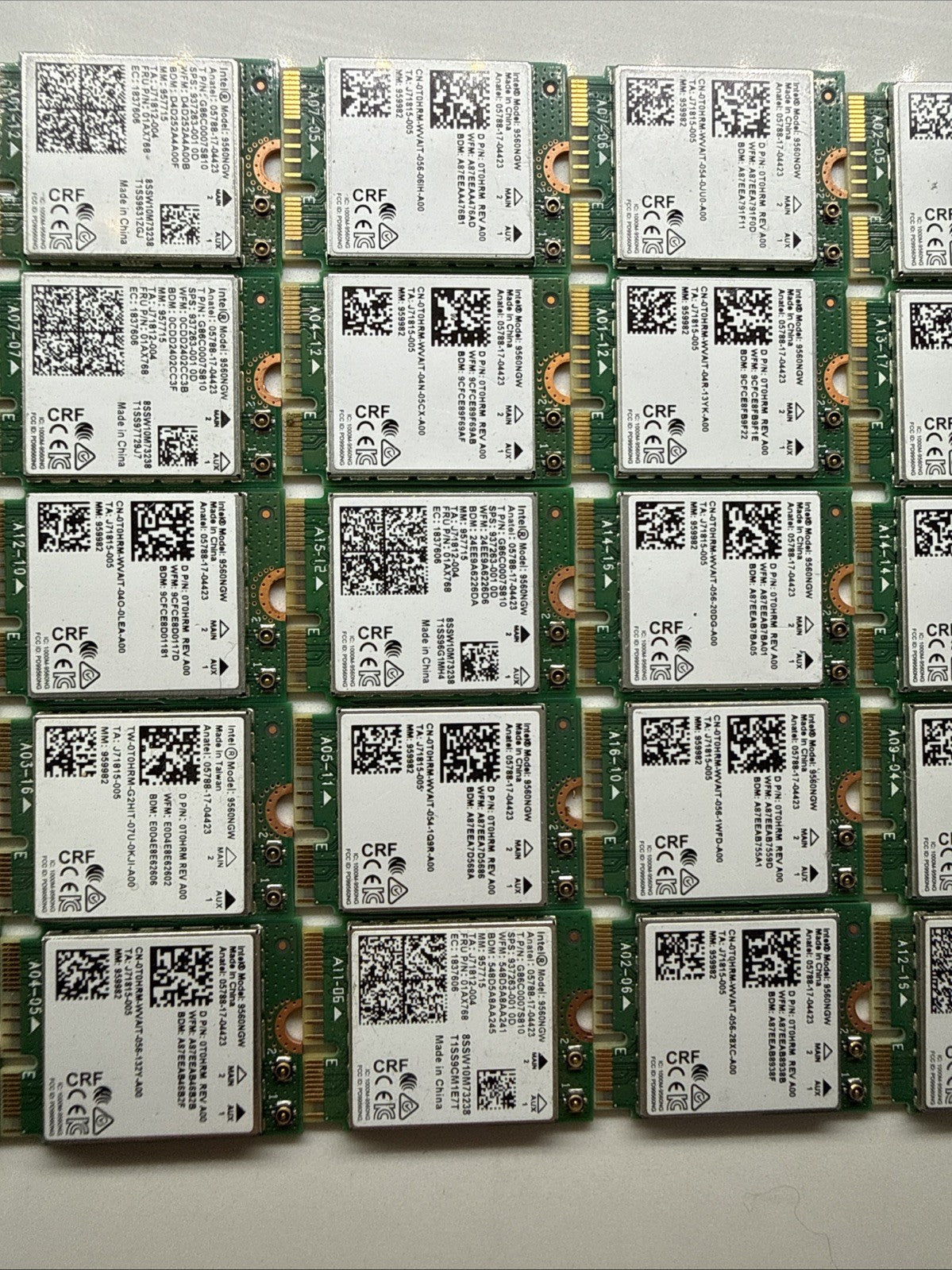 Lot of 36x Intel Wireless-AC 9560NGW WiFi Bluetooth M.2 CNVi Card 0T0HRM