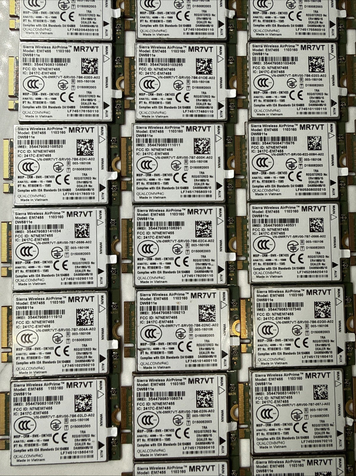 Lot Of 54x Sierra Wireless EM7455 MR7VT LTE Cat6 WWAN 4G M.2 Modem GPS