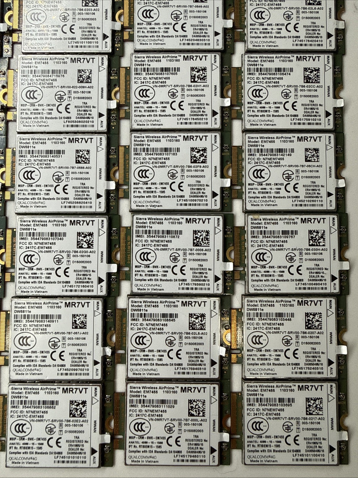 Lot Of 54x Sierra Wireless EM7455 MR7VT LTE Cat6 WWAN 4G M.2 Modem GPS
