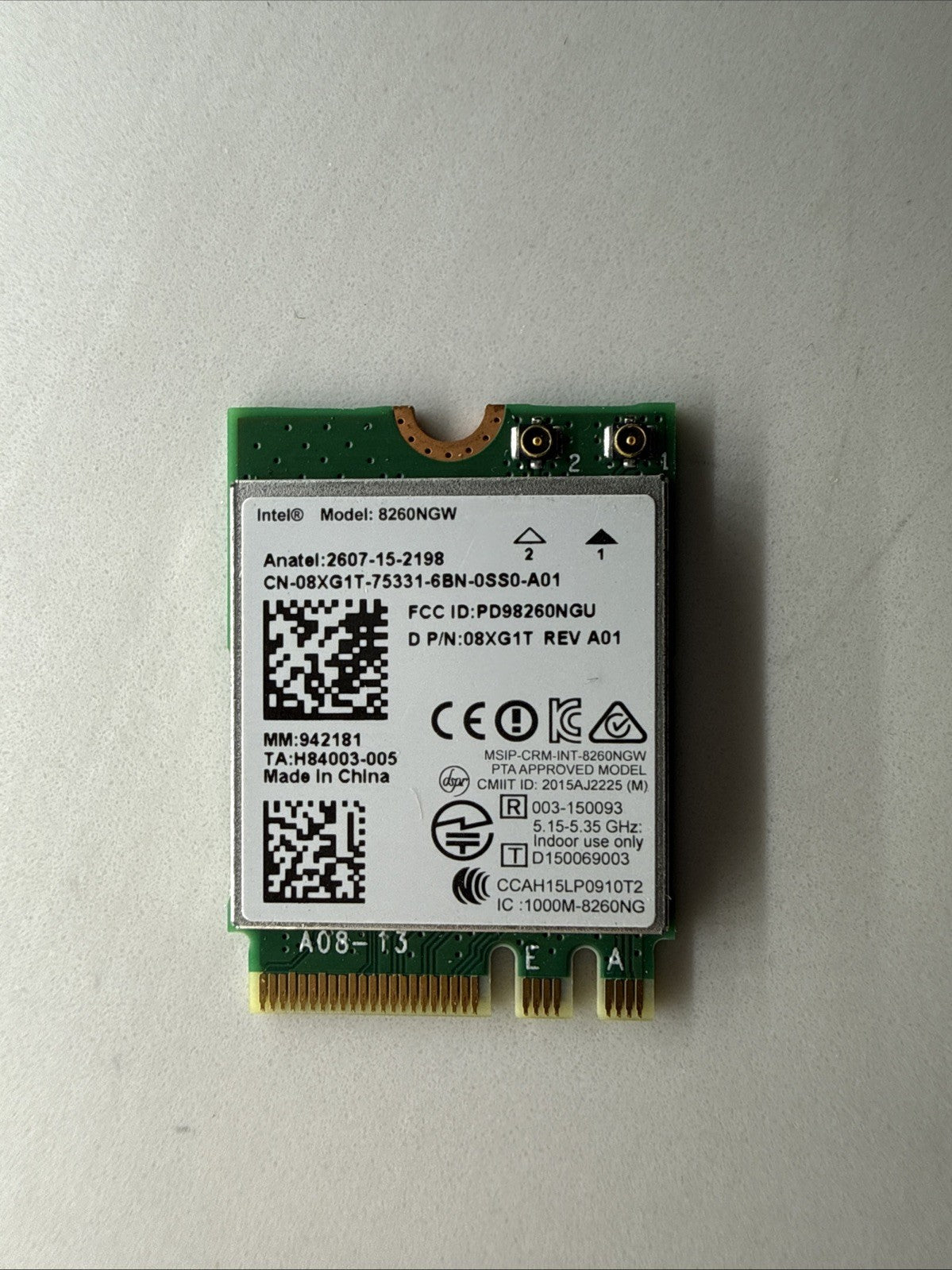 Lot Of 8x Intel Wireless-AC 8260NGW Dual Band WiFi Bluetooth M.2 Card