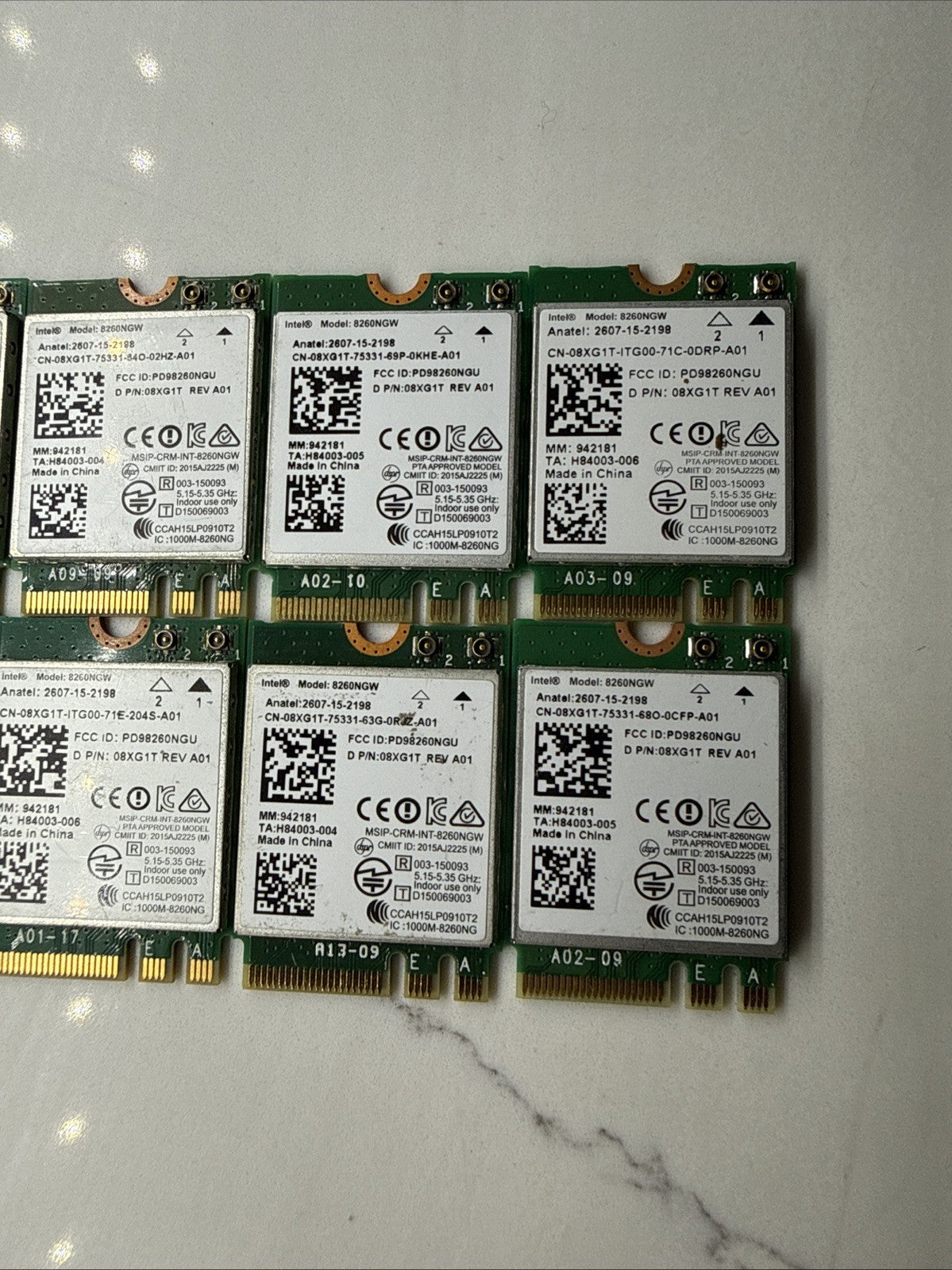 Lot Of 8x Intel Wireless-AC 8260NGW Dual Band WiFi Bluetooth M.2 Card