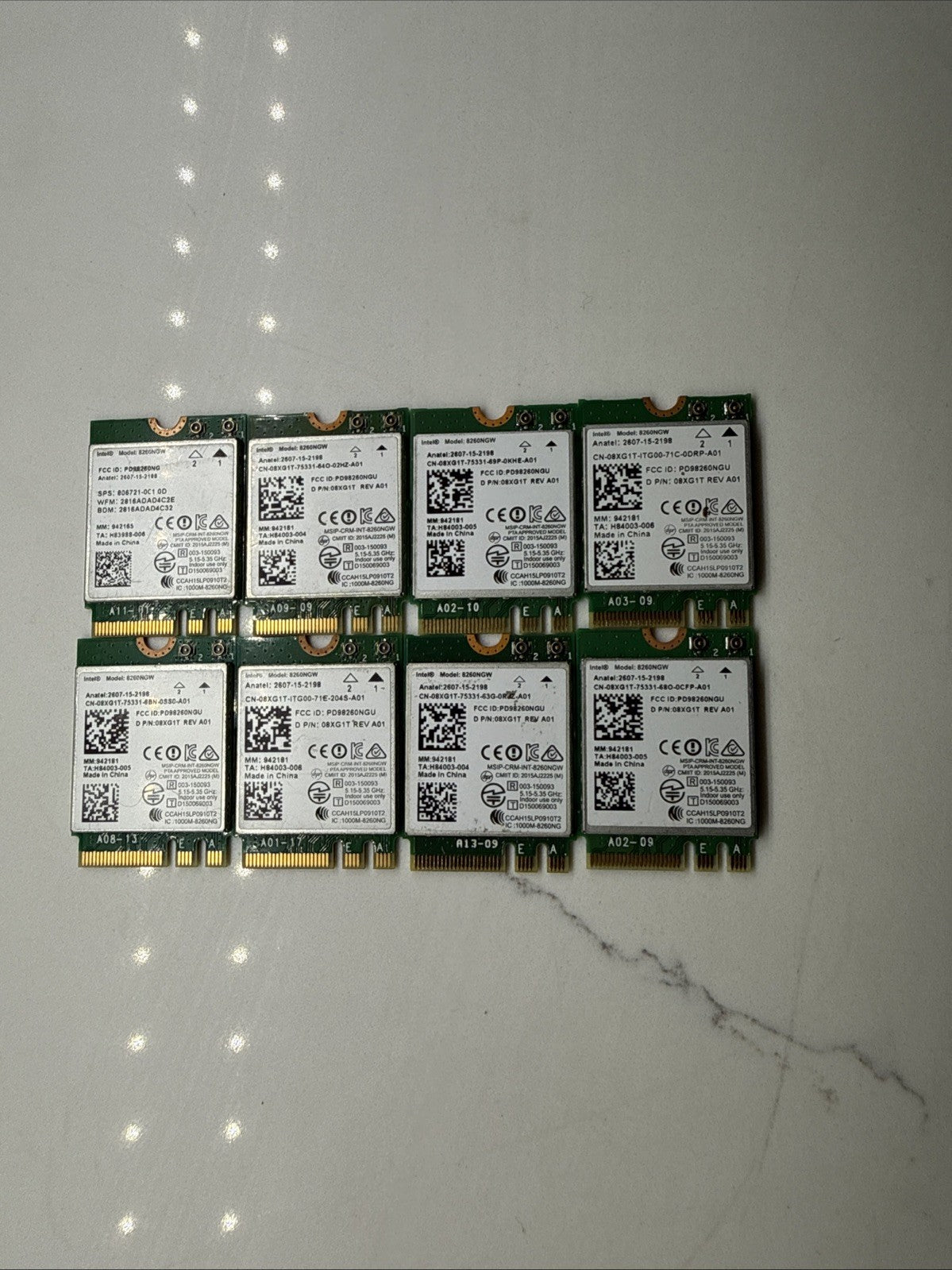 Lot Of 8x Intel Wireless-AC 8260NGW Dual Band WiFi Bluetooth M.2 Card