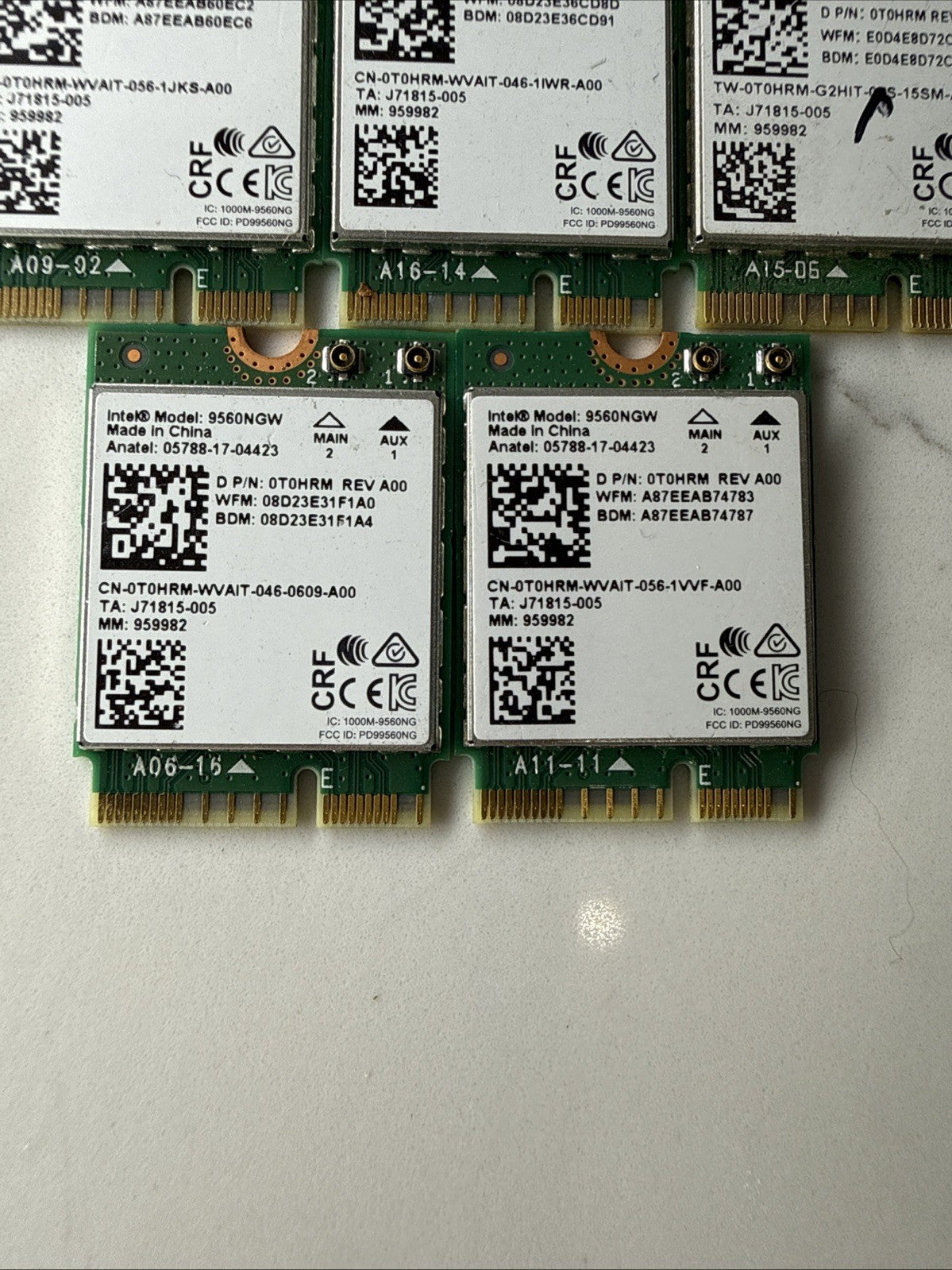 Lot of 36x Intel Wireless-AC 9560NGW WiFi Bluetooth M.2 CNVi Card 0T0HRM