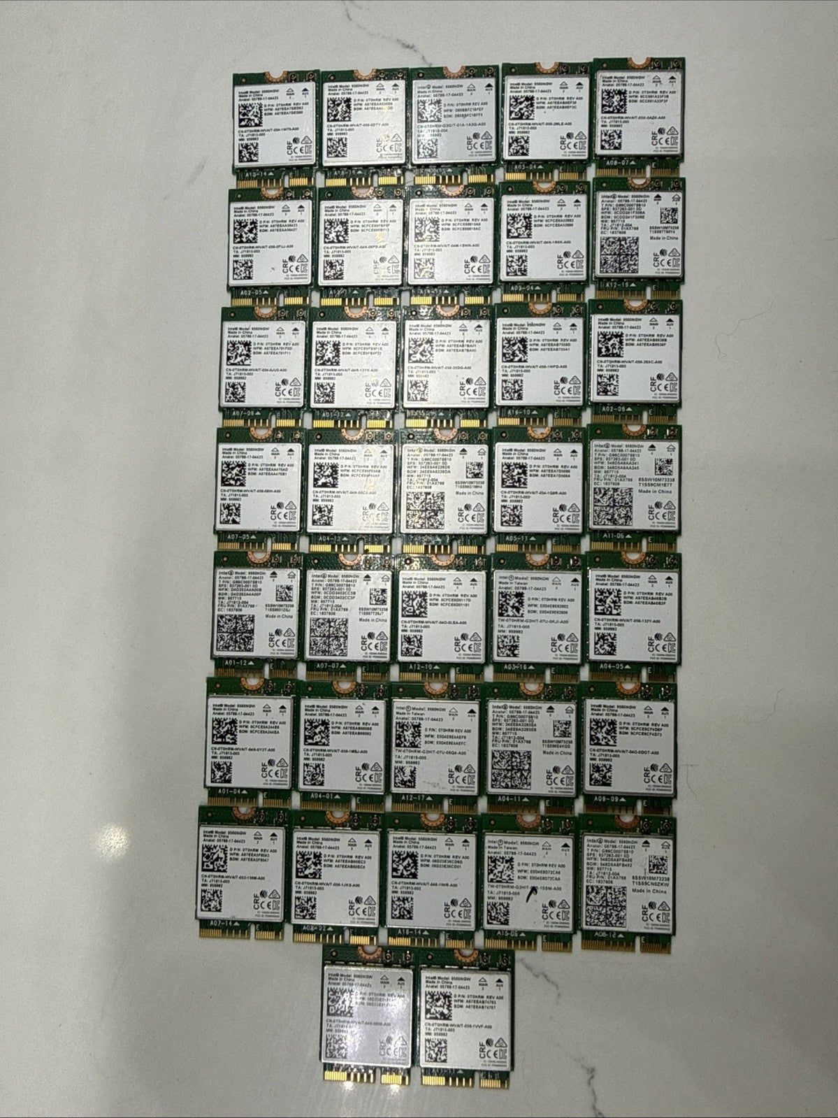 Lot of 36x Intel Wireless-AC 9560NGW WiFi Bluetooth M.2 CNVi Card 0T0HRM