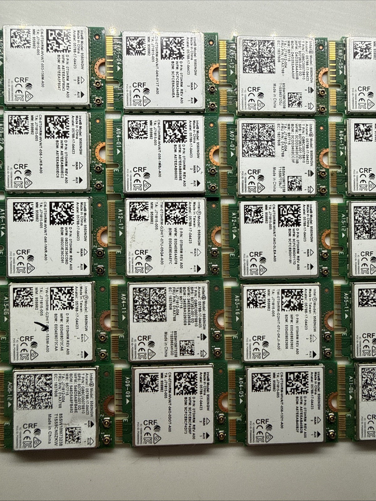 Lot of 36x Intel Wireless-AC 9560NGW WiFi Bluetooth M.2 CNVi Card 0T0HRM