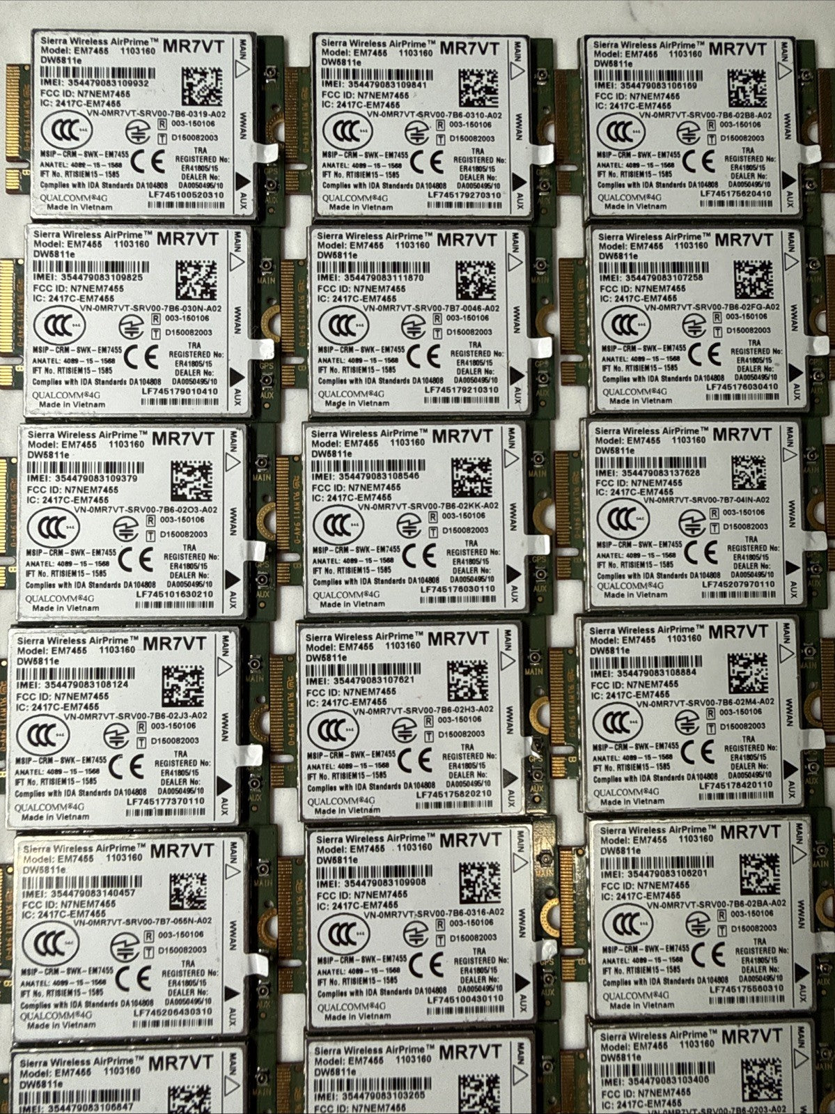 Lot Of 54x Sierra Wireless EM7455 MR7VT LTE Cat6 WWAN 4G M.2 Modem GPS
