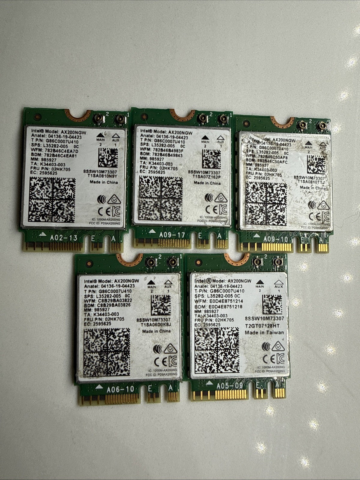 Lot Of 5x Intel AX200NGW Wi-Fi 6 AX200 M.2 Wireless Card Bluetooth