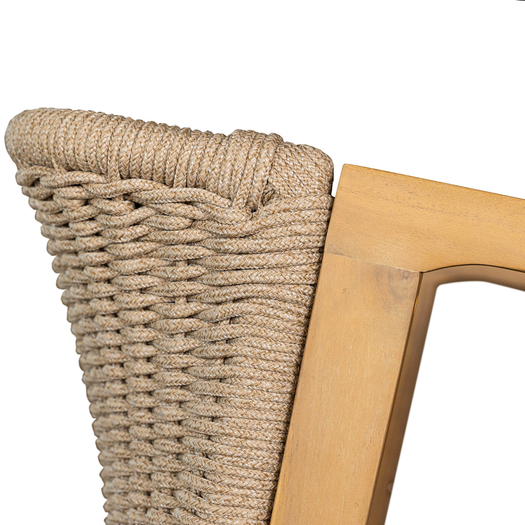 7-Piece Outdoor Dining Set Acacia Wood Table Rope Chairs