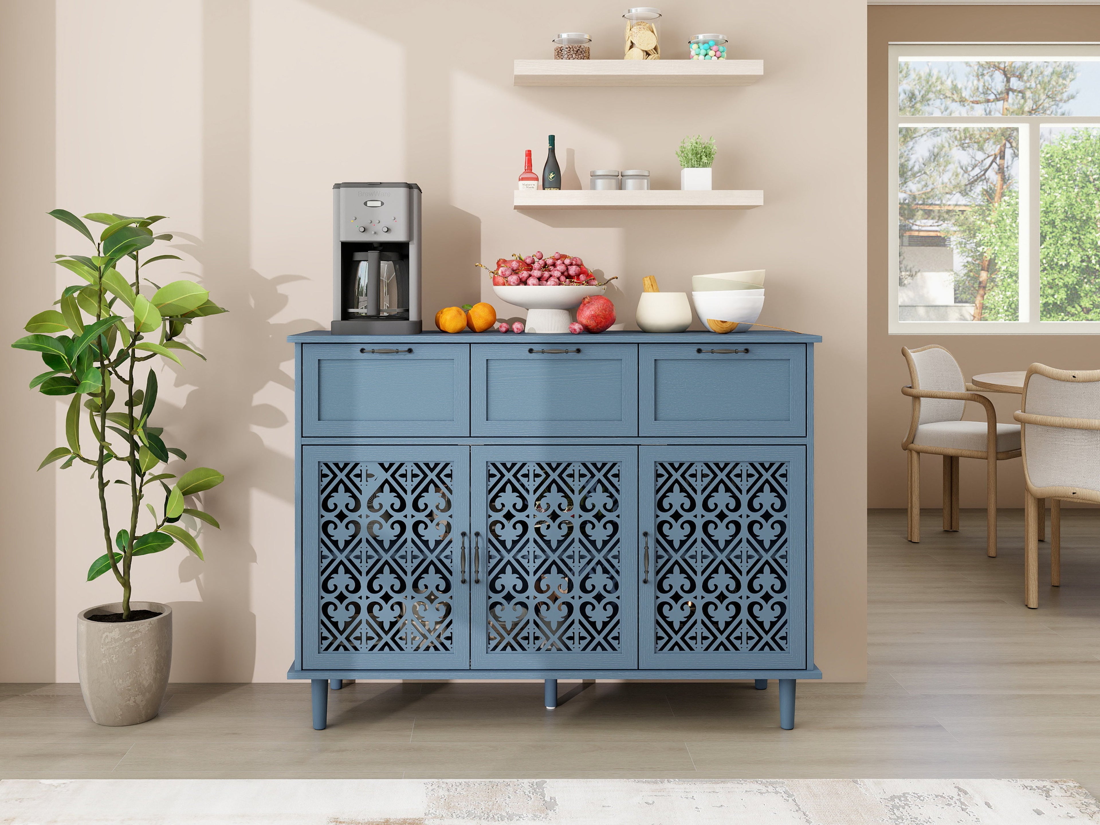 3 Door 3 Drawer Cabinet for Bedroom Living Room Study