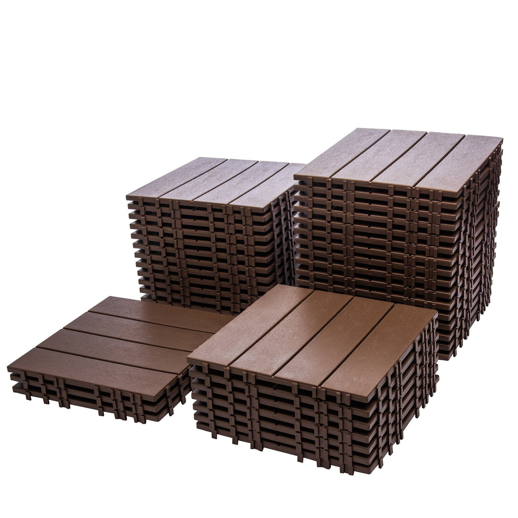 Interlocking Deck Tiles 68-Pack 61.6 Sq Ft Outdoor Plastic