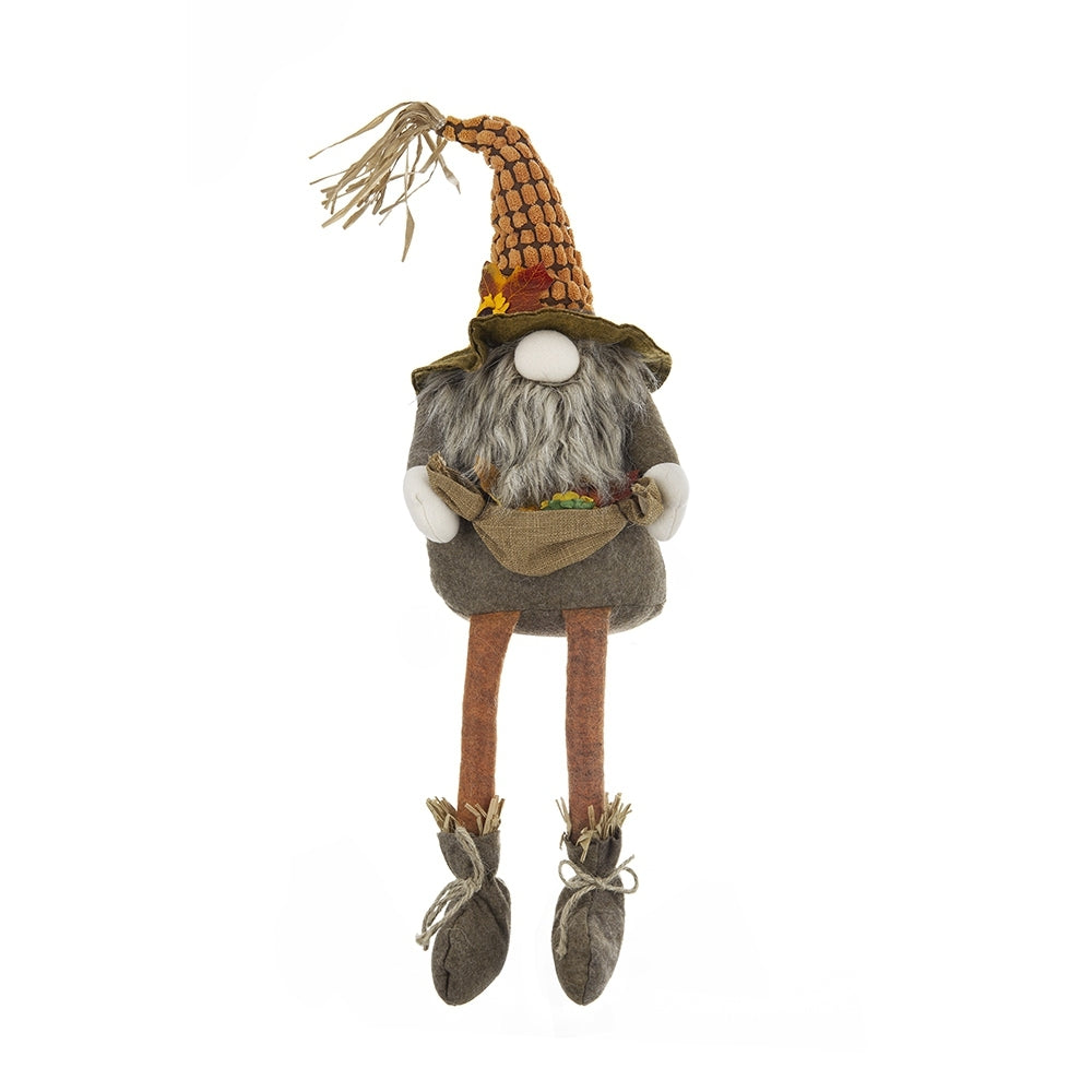 Brown Fabric Gnome With Maple Leaf Fall Harvest Decoration