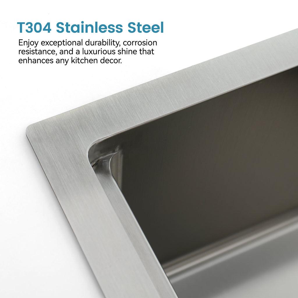 Stainless Steel Undermount Kitchen Sink 36x19 Single Bowl Brushed