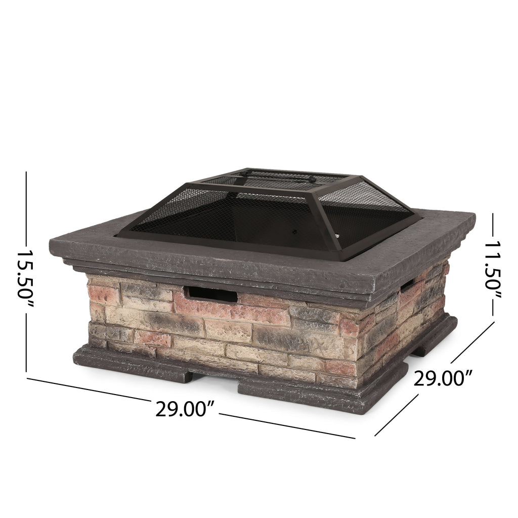 MGO 29" SQUARE WOOD BURNING FIRE PIT
