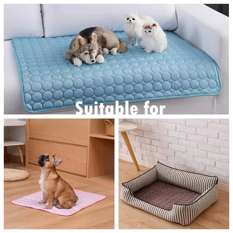 Pet Cooling Mat Dog Cat Cooling Pad Summer Cold Bed Ice Silk Blanket