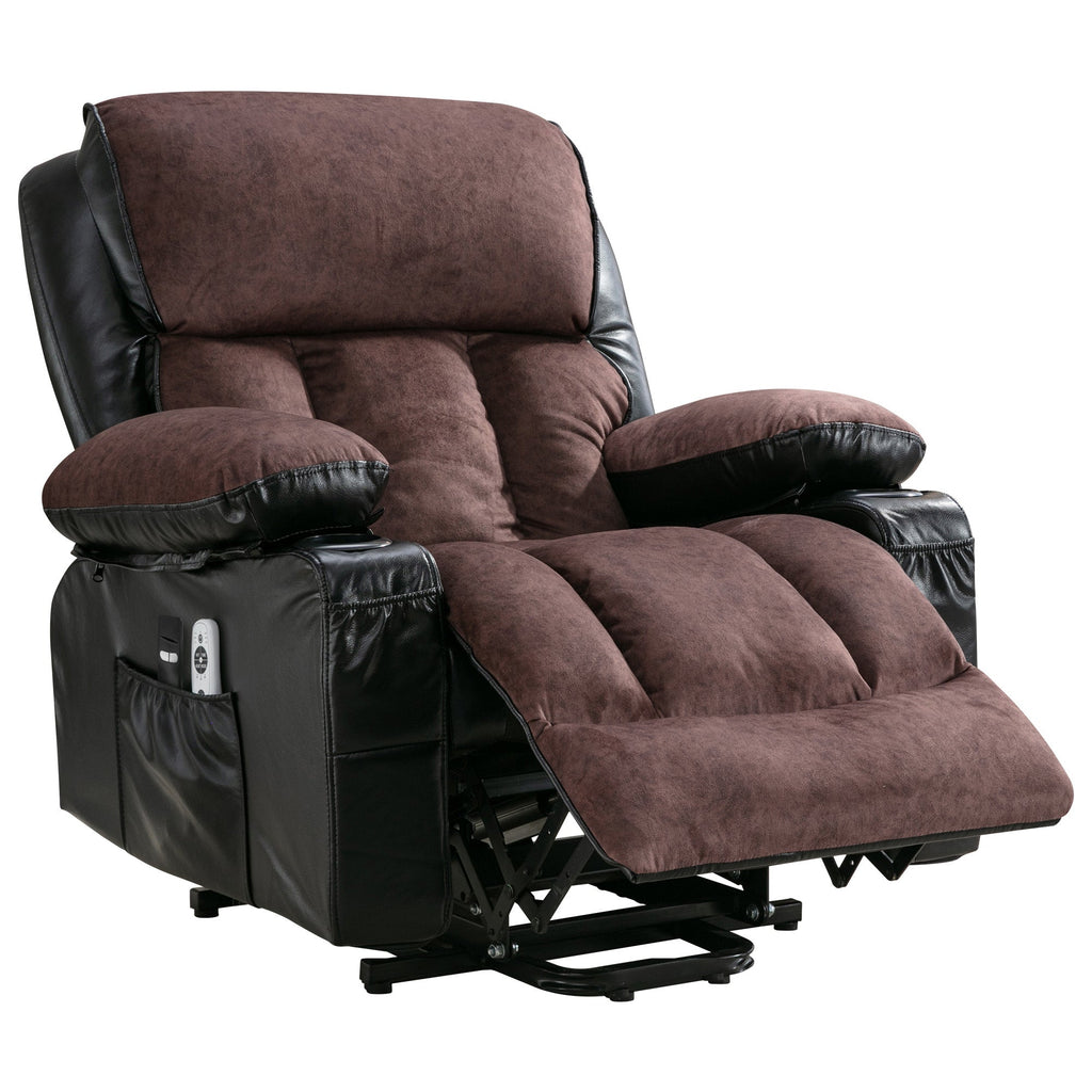 Electric Lift Chair Massage Recliner Heating Vibration USB Black Brown