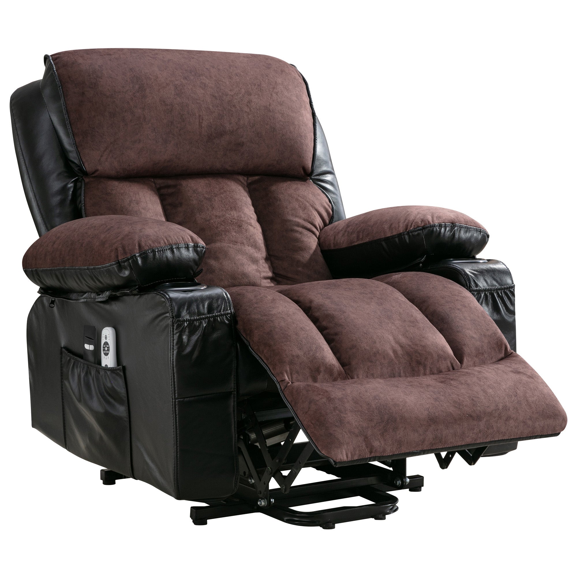 Electric Lift Chair Massage Recliner Heating Vibration USB Black Brown